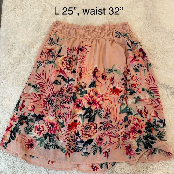 Bobeau floral skirt size large waist 32” length 25” - Picture 1 of 5
